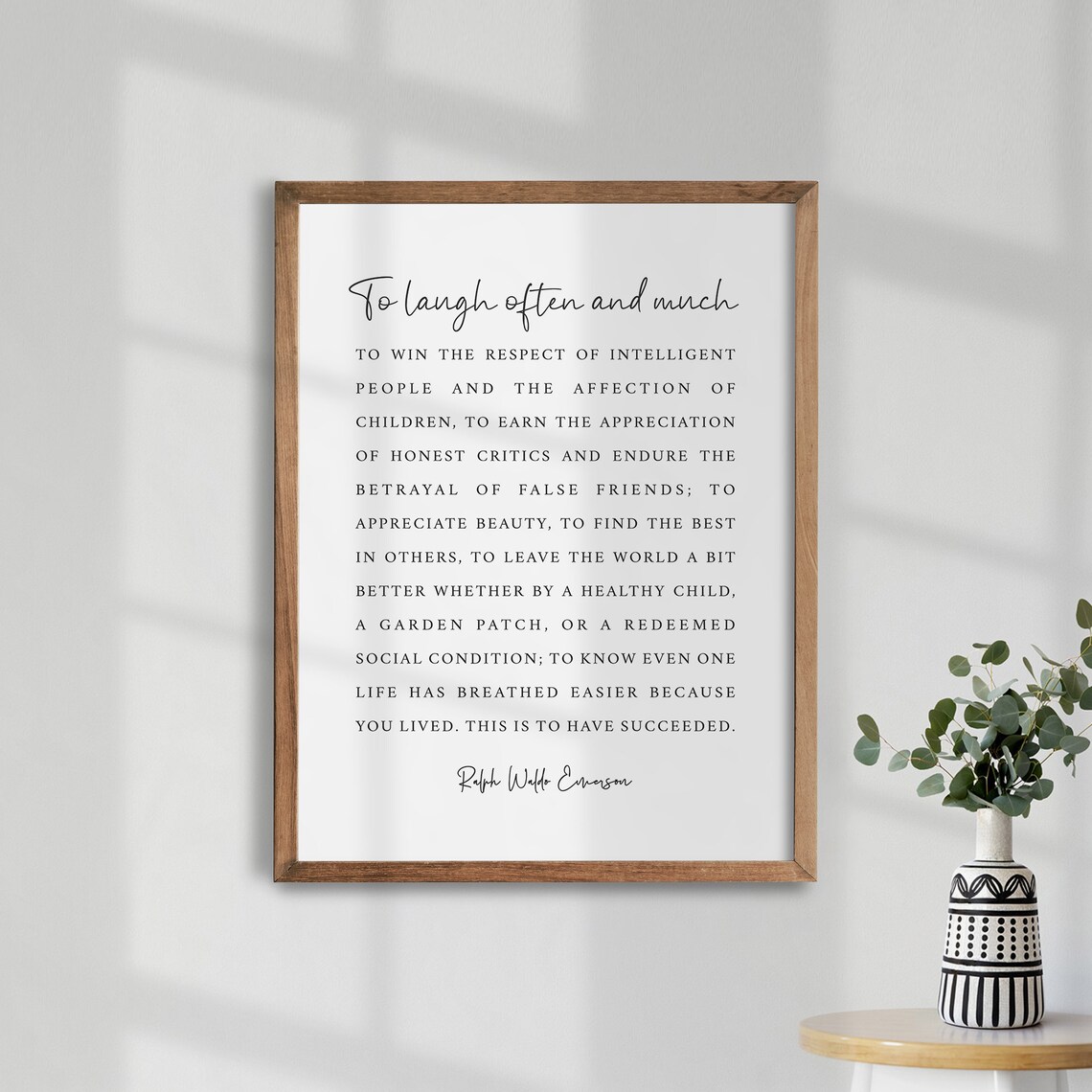 Ralph Waldo Emerson Quote Art Print, Literary Quote
