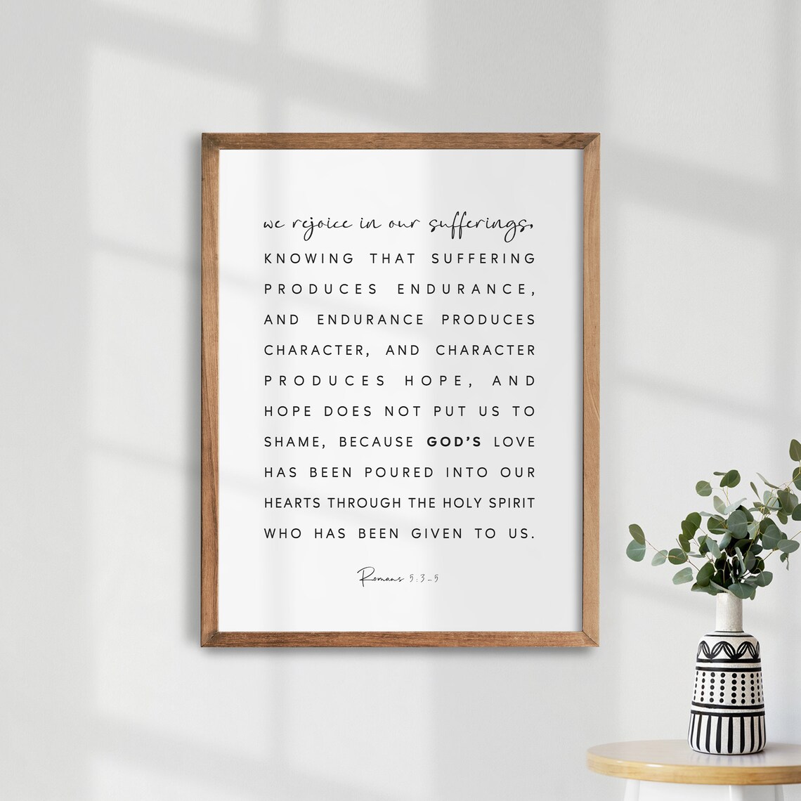 Romans 53 5 Bible Verse Art Print, Christian Decor