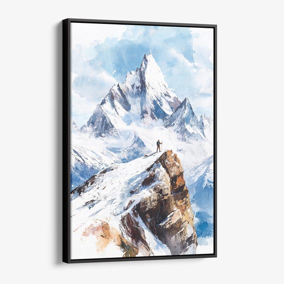 Chile Canvas Print Watercolor Mountain Landscape Wall Art