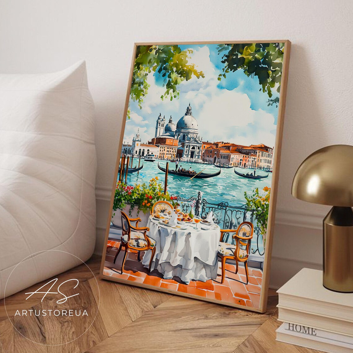 Venice Italy Travel Poster, Grand Canal View