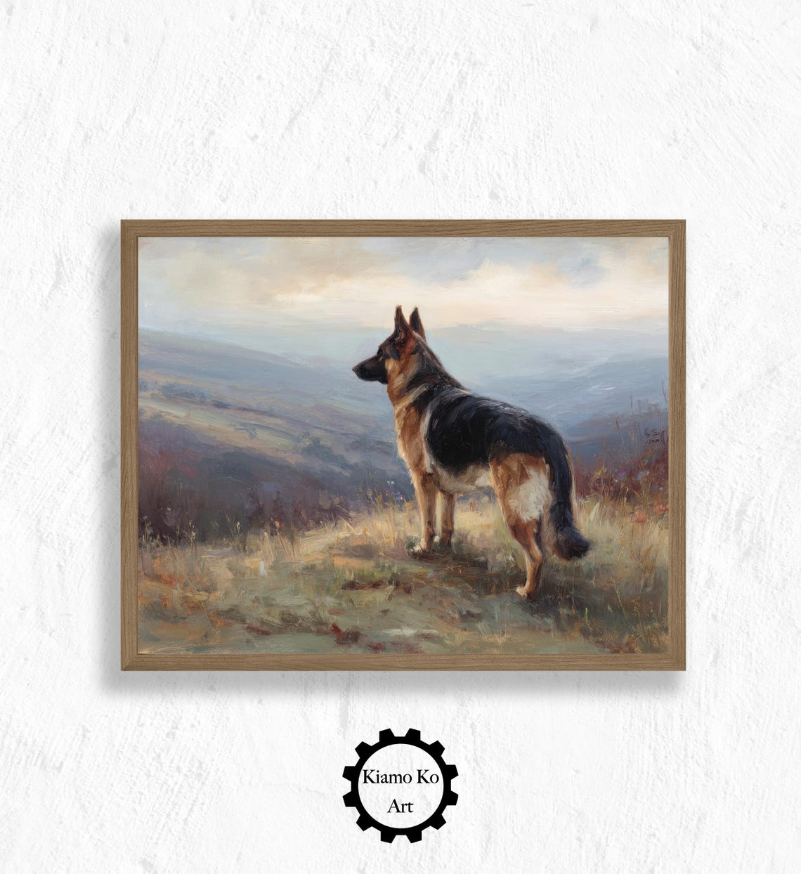 German Shepherd Standing On A Hill Overlooking The Valley Poster