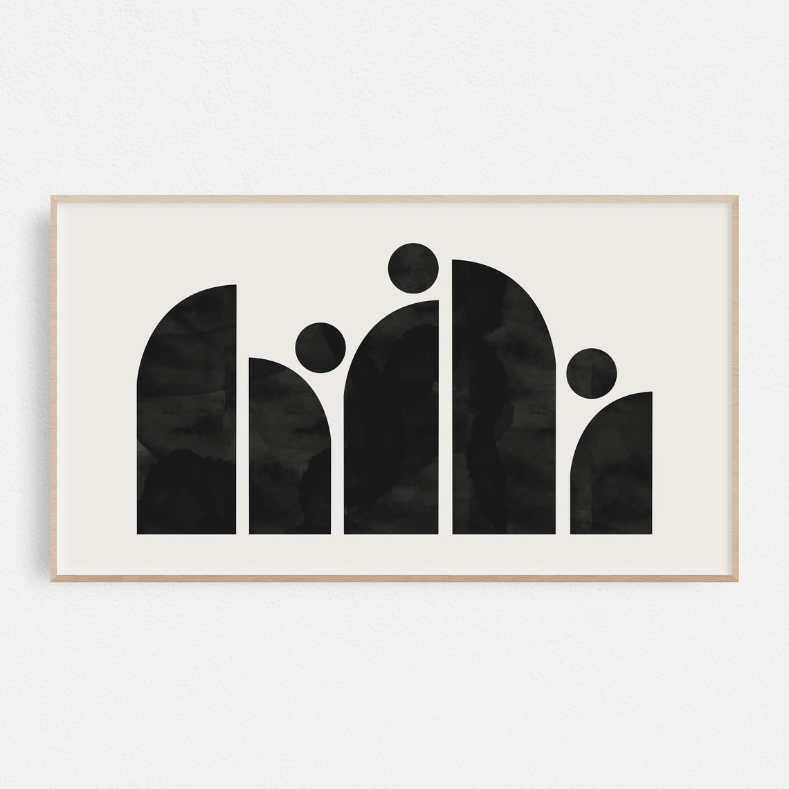 Geometric Black Arches Circles Modern Minimalist Abstract Art Poster