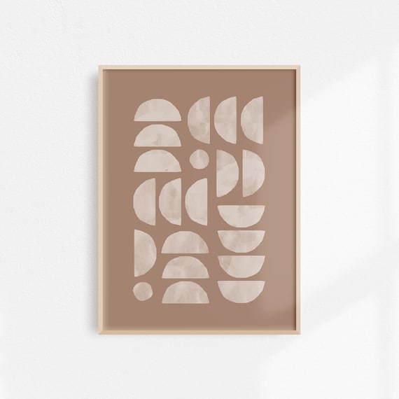 Geometric Wall Art Terracotta Print Neutral Wall Art Abstract Art Print Mid Century Modern Art
