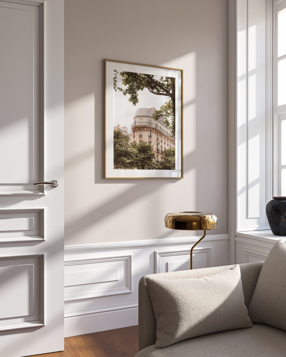 Classic Paris Haussmann Building Framed By Green Trees Poster - Image 3