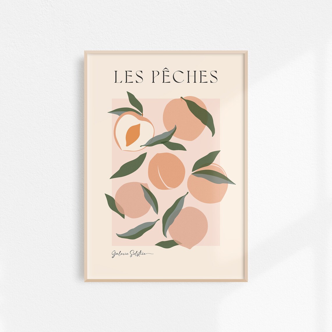 Peach Print, Aesthetic Fruit Market Poster