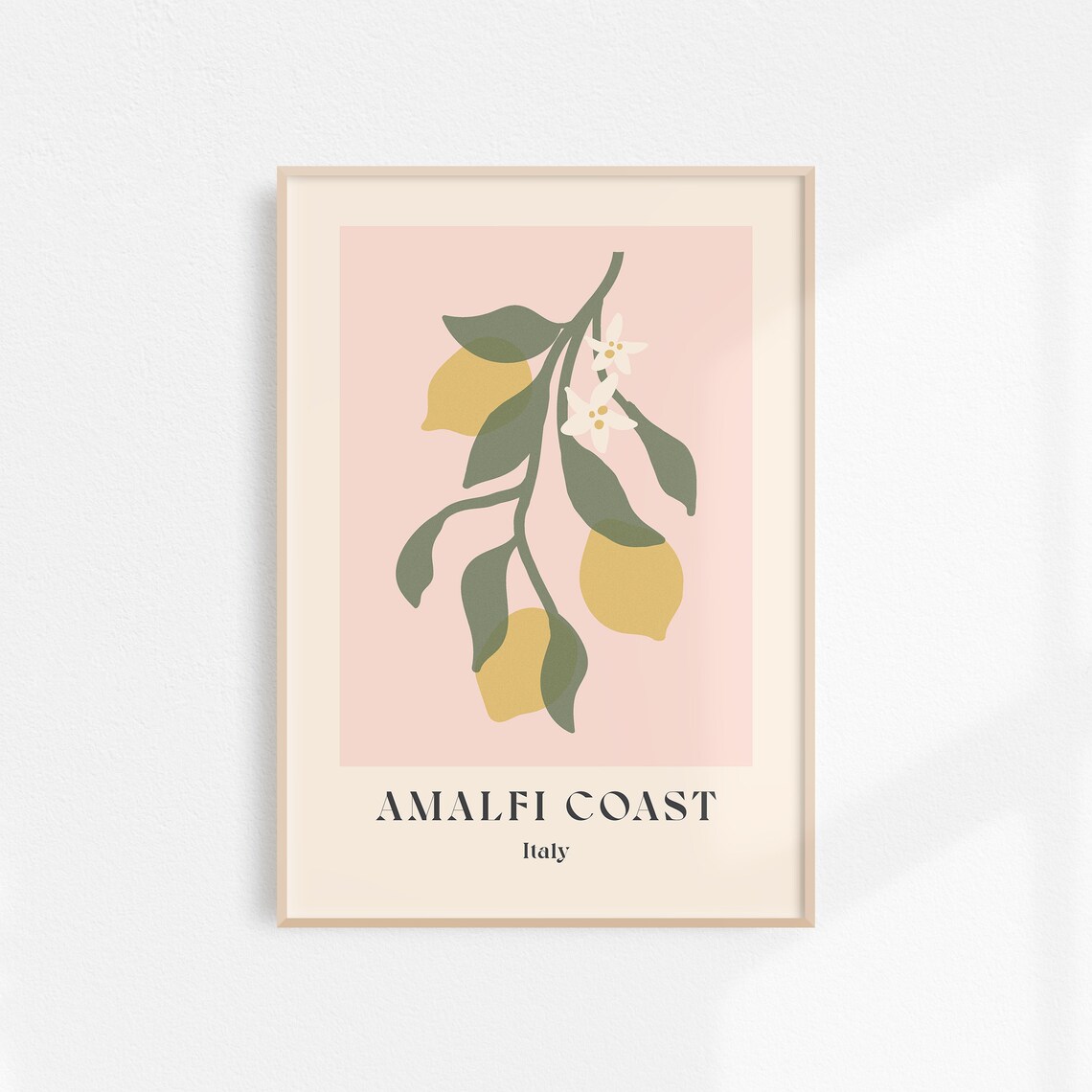 Amalfi Coast Travel Poster, Lemon Kitchen Wall Art