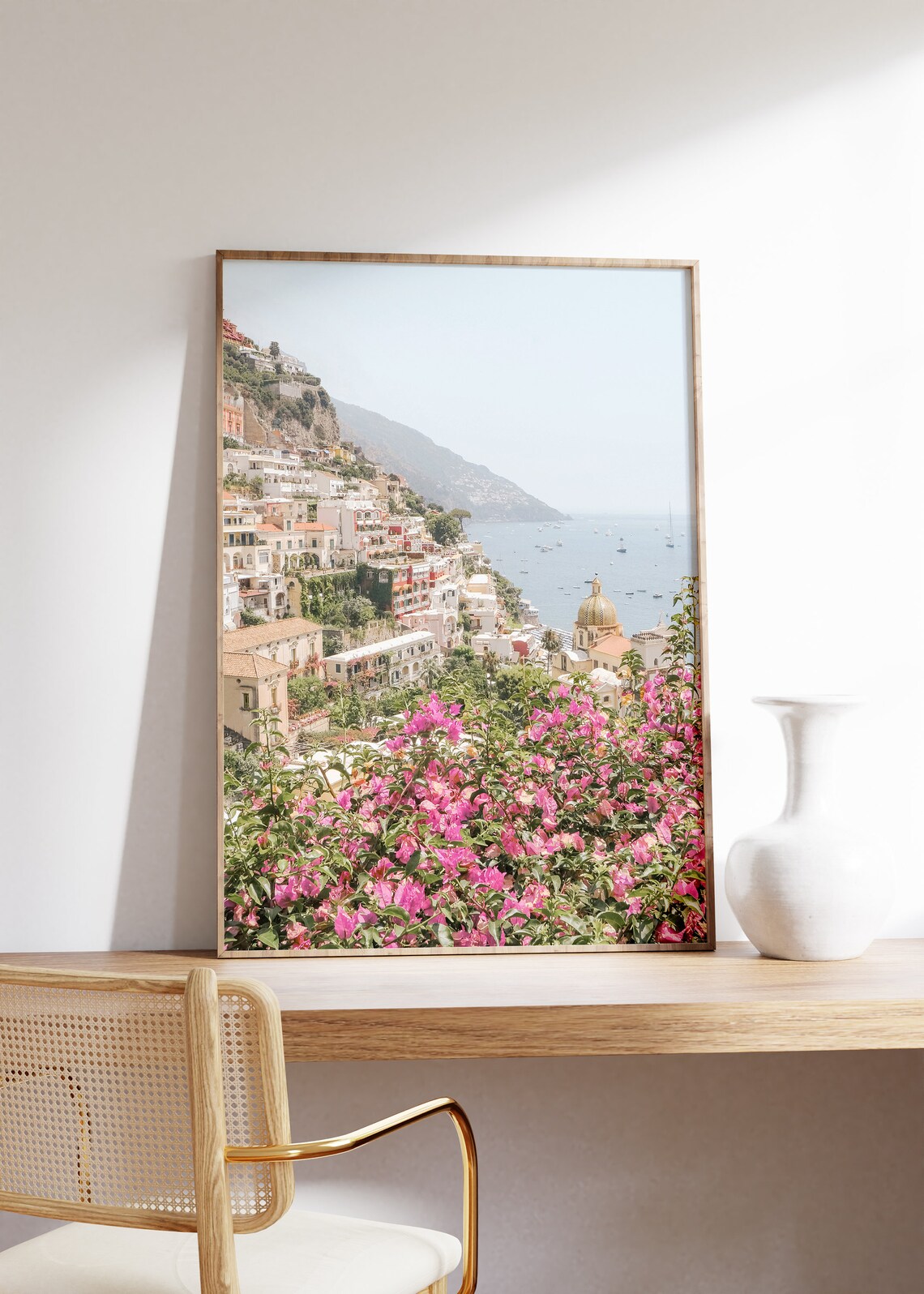 Positano Hillside Town With Bougainvillea Amalfi Coast Photo Poster - Image 3