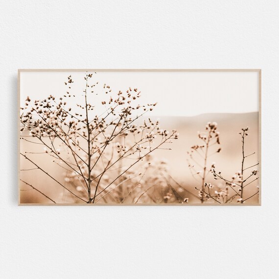Fall Botanical Art Print, Neutral Beige Autumn Decor