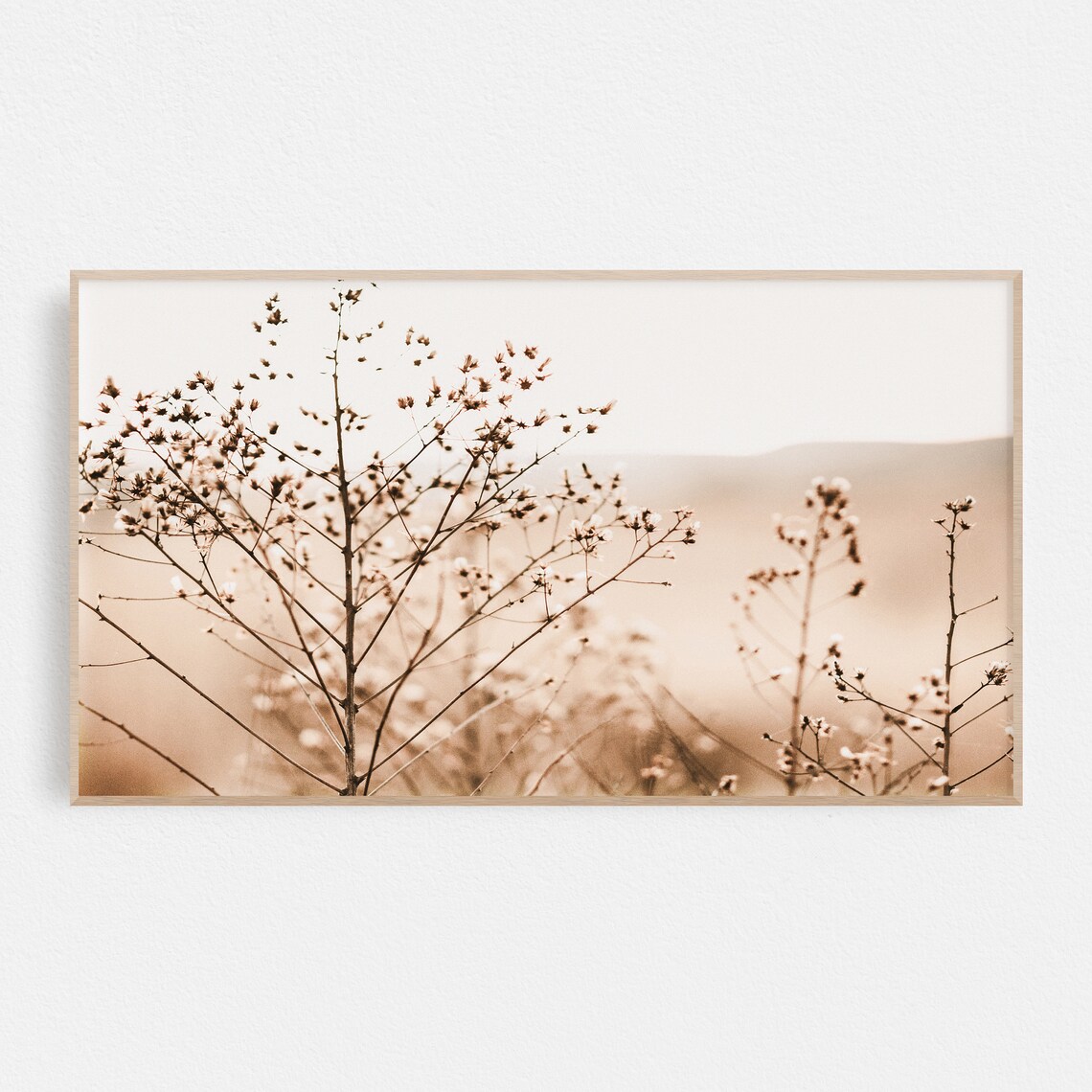 Fall Botanical Art Print, Neutral Beige Autumn Decor