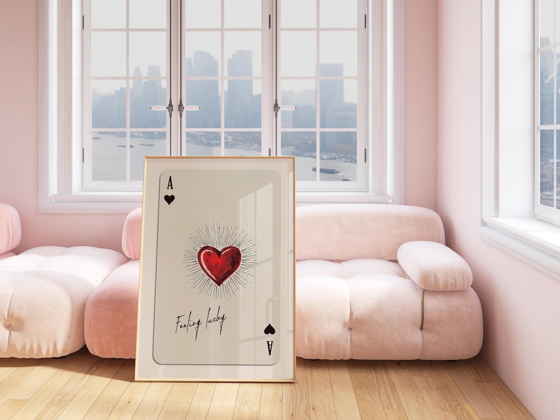 Retro Ace of Hearts Art Print, Maximalist Decor - Image 2