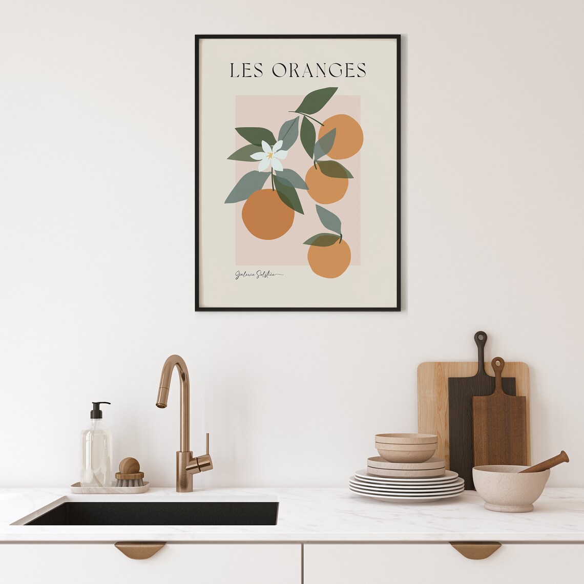 Orange Art Les Oranges Fruit Print, Kitchen Decor - Image 3