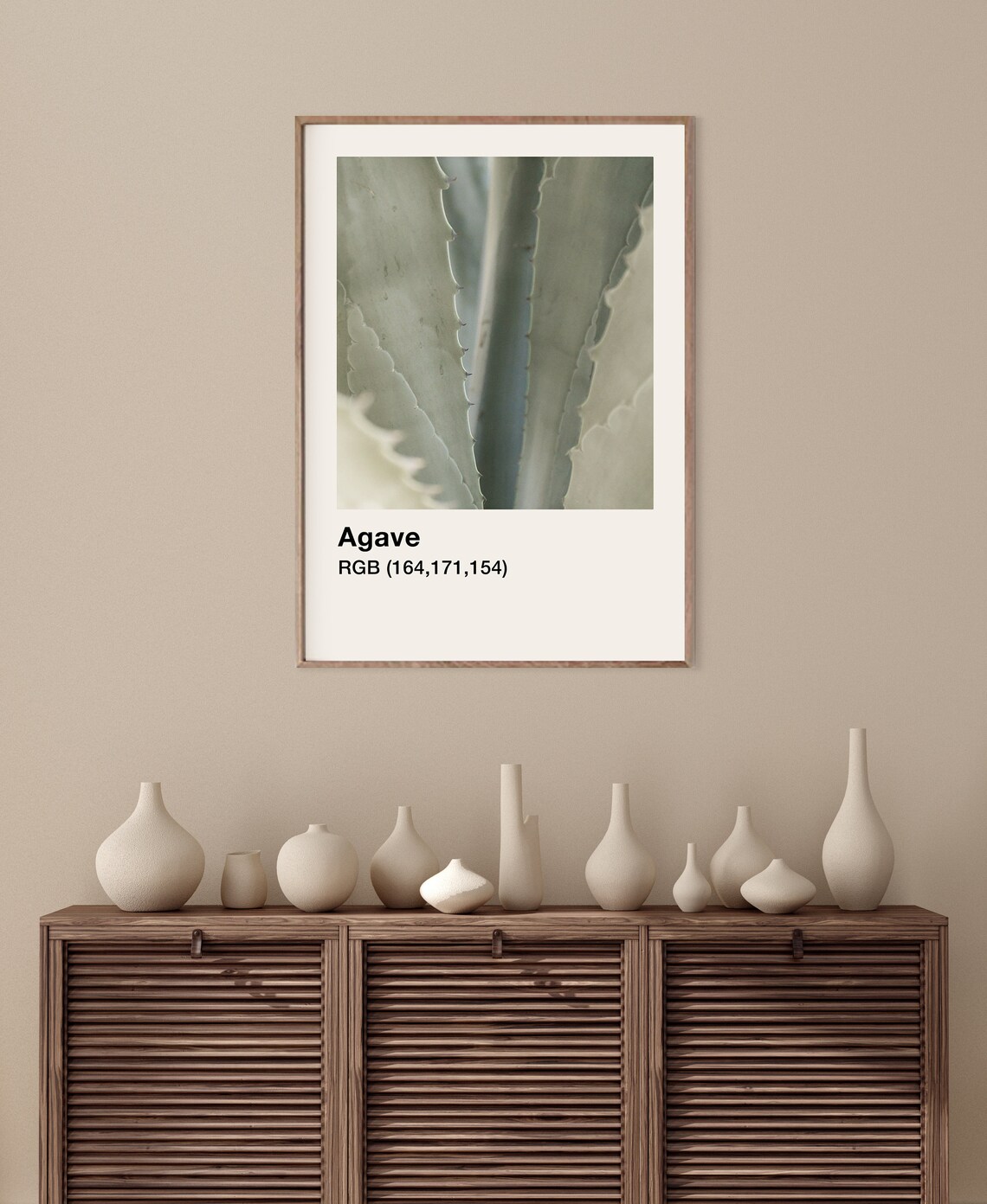 Agave Plant Botanical Photo With Color Label Minimalist Wall Art - Image 5