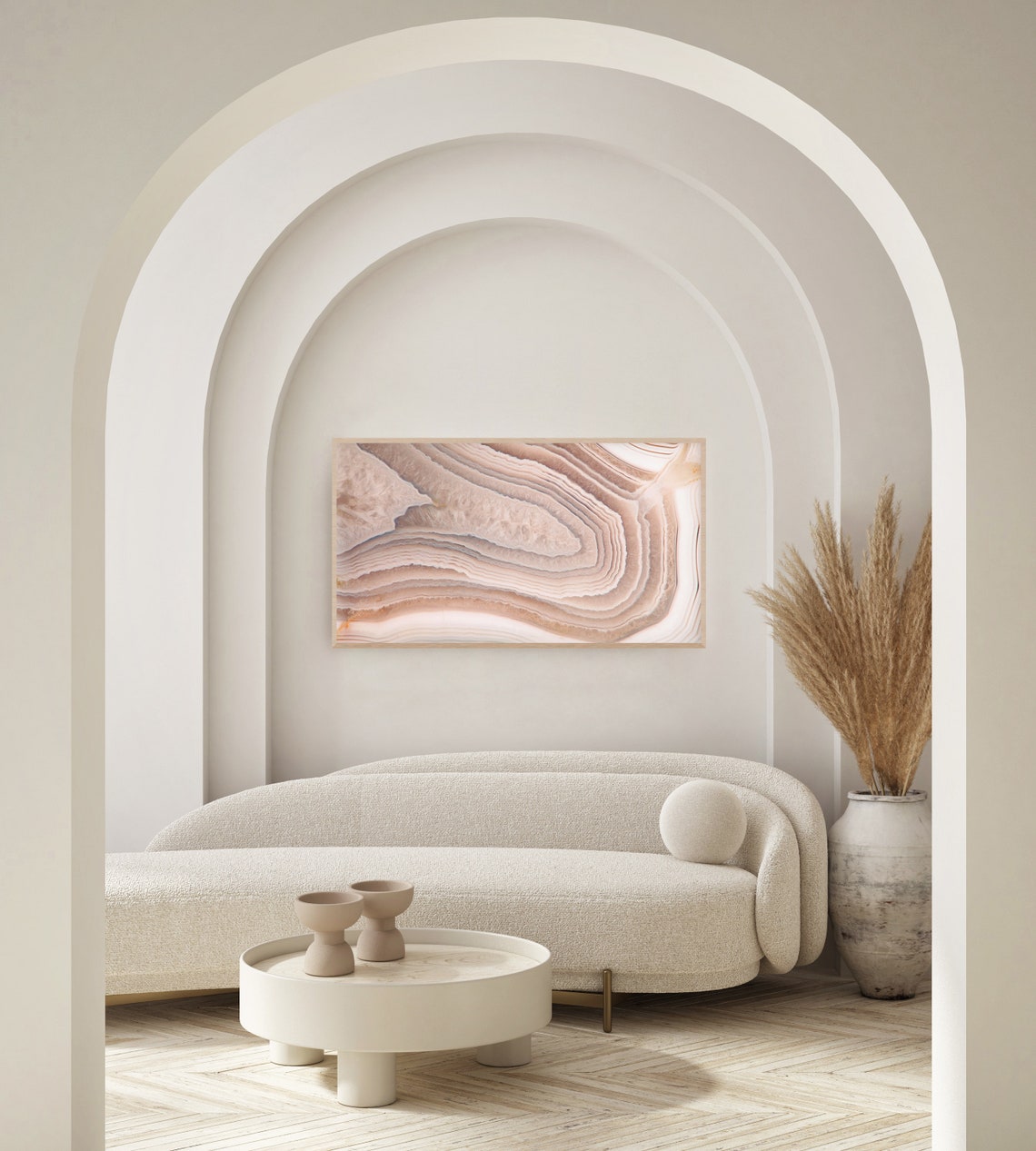 Blush Pink Agate Stone Abstract Texture Modern Frame Tv Wall Poster - Image 2