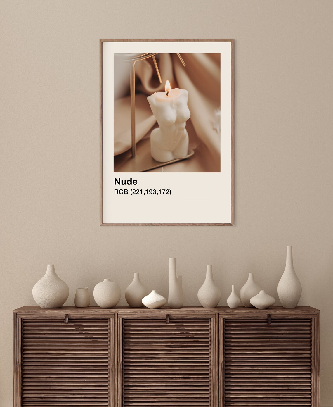 Nude Sculptural Body Candle Photo In Beige Color Swatch Poster - Image 2