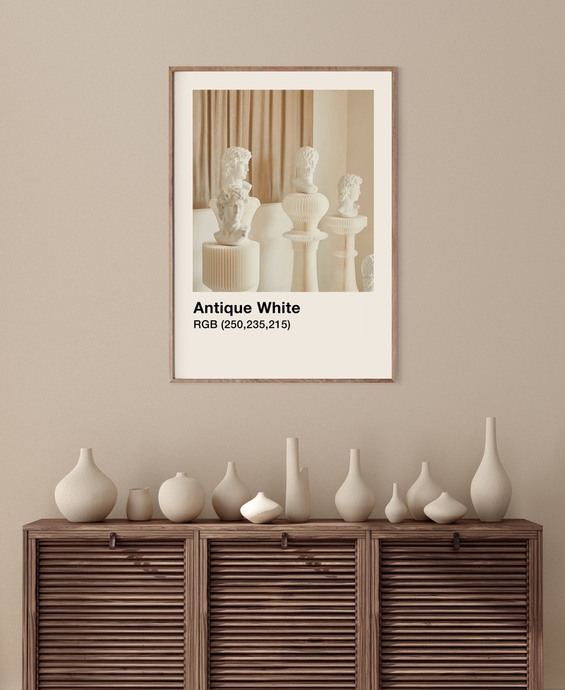 Antique White Classical Busts Pantone Style Neutral Gallery Poster - Image 3