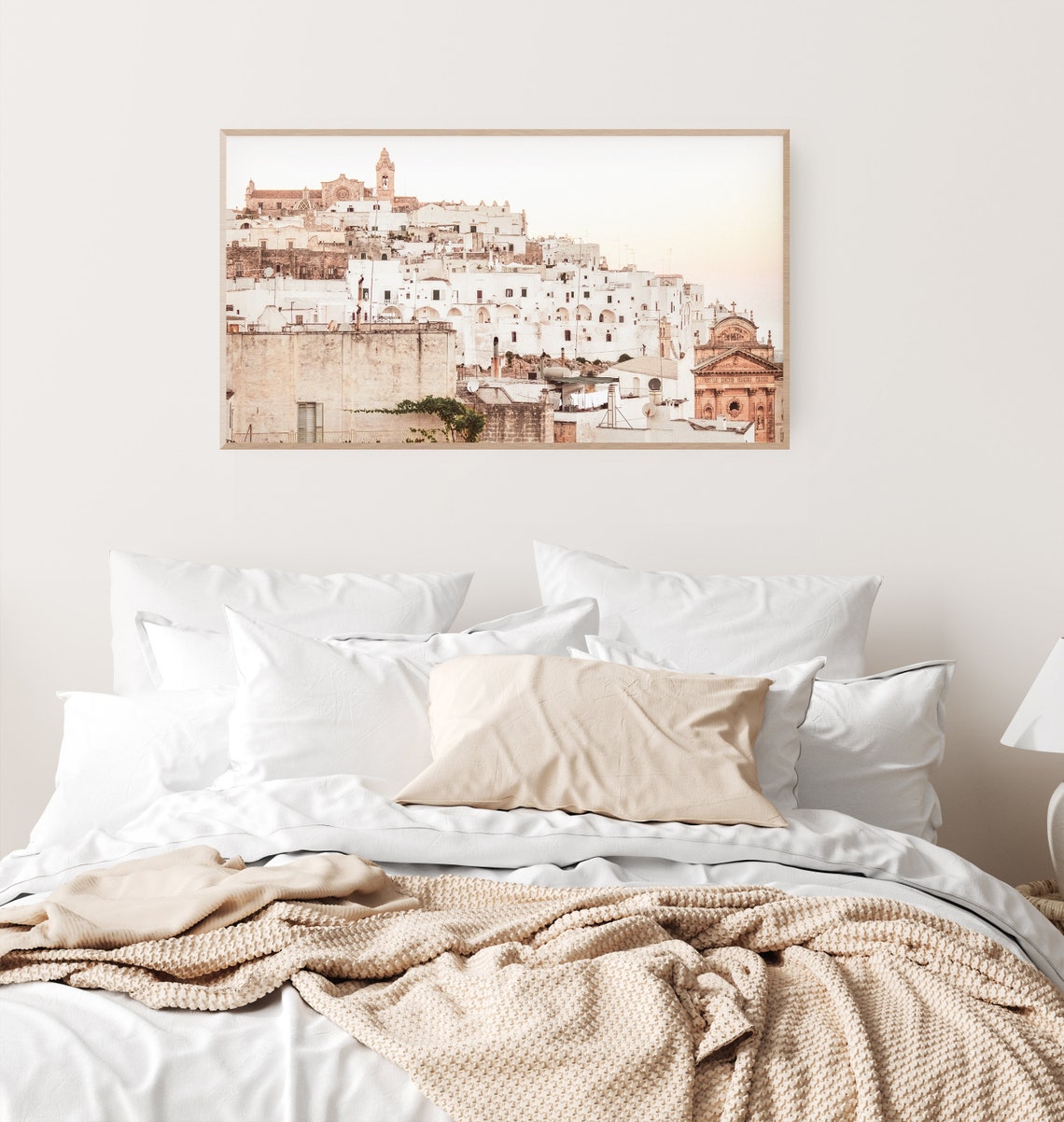 Ostuni Italy Whitewashed Old Town Cathedral Hilltop View Poster - Image 3