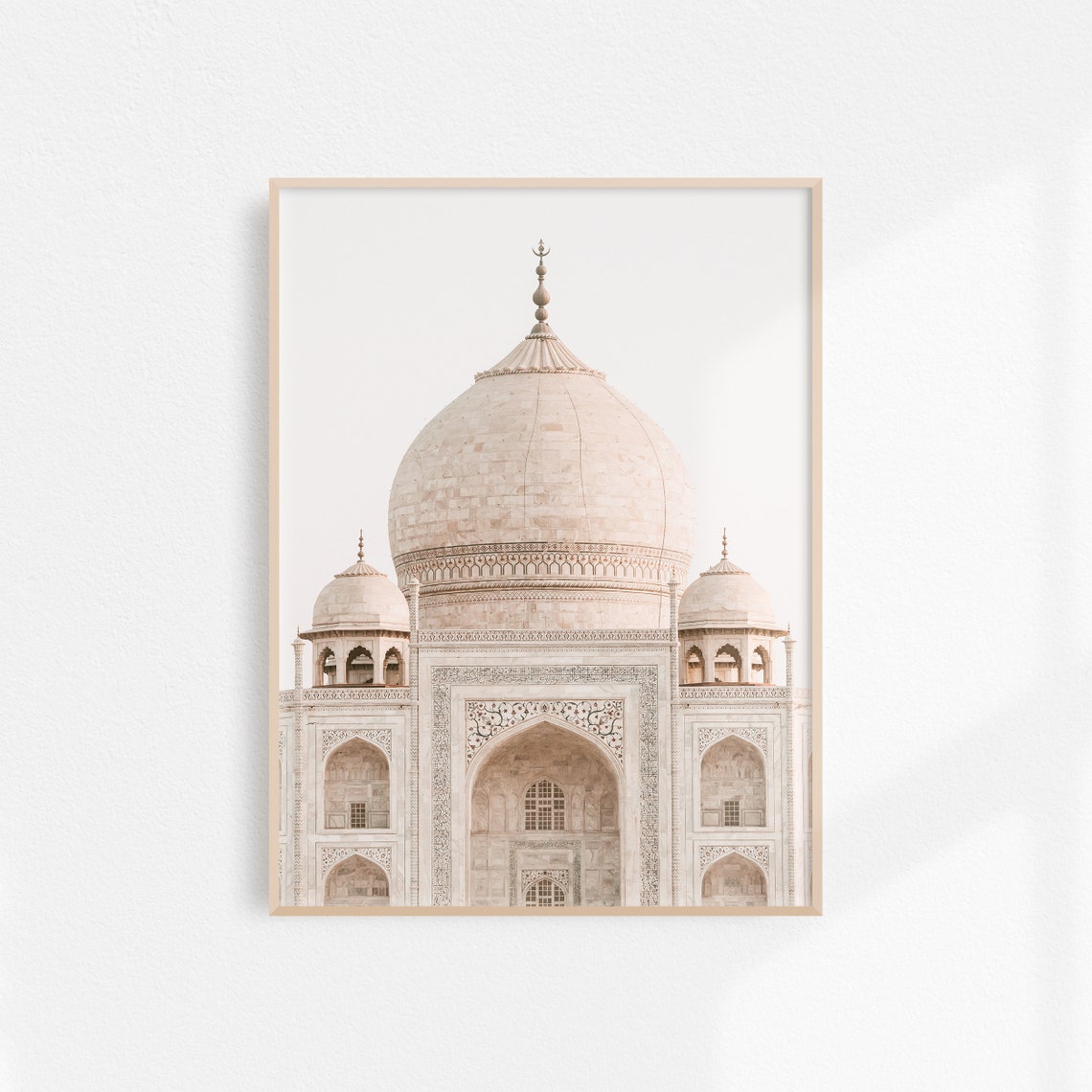 Taj Mahal Dome Close-Up in Soft Light India Architecture Poster