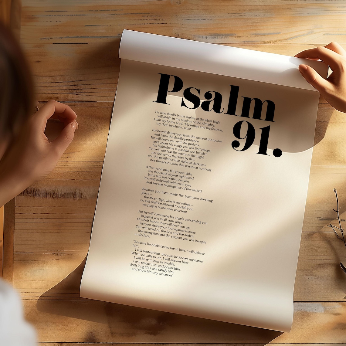 Psalm 91 Christian Scripture Art Print, Modern Style - Image 2