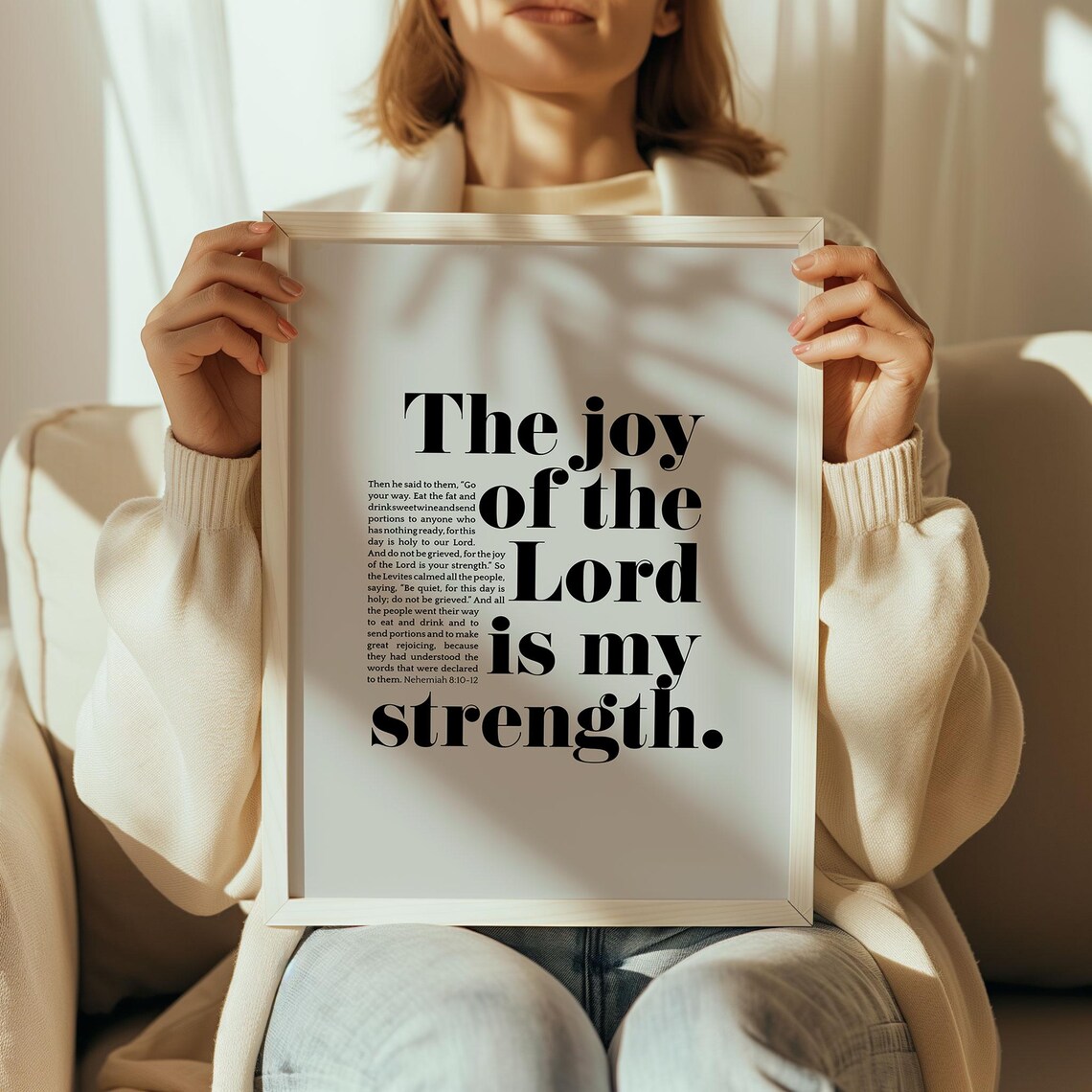 The Joy Of The Lord Is My Strength Nehemiah 8 10 Bold Serif Verse Poster - Image 2