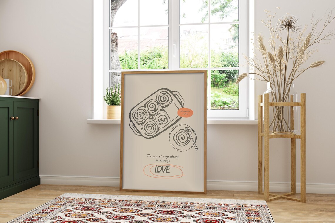 Cinnamon Roll Poster, Vintage Kitchen Decor - Image 3