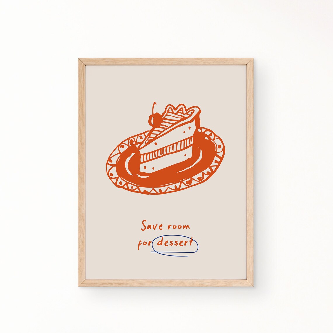 Cake Slice Vintage Food Poster, Modern Kitchen Decor - Image 3