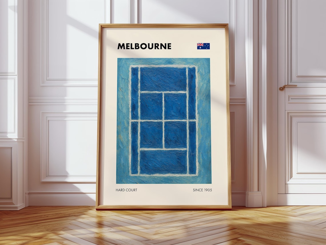 Melbourne Grand Slam Tennis Poster, Australian Tournament