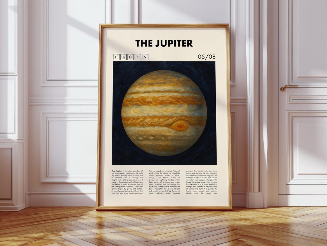 The Jupiter Planet Educational Solar System Oil Painting Space Poster