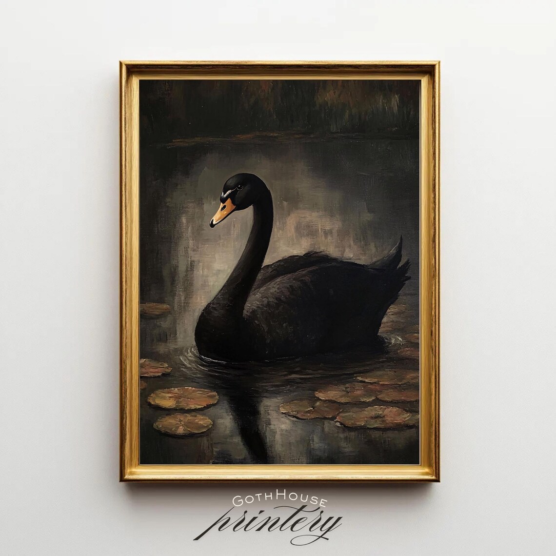 Black Swan Art Print, Dark Academia Gothic