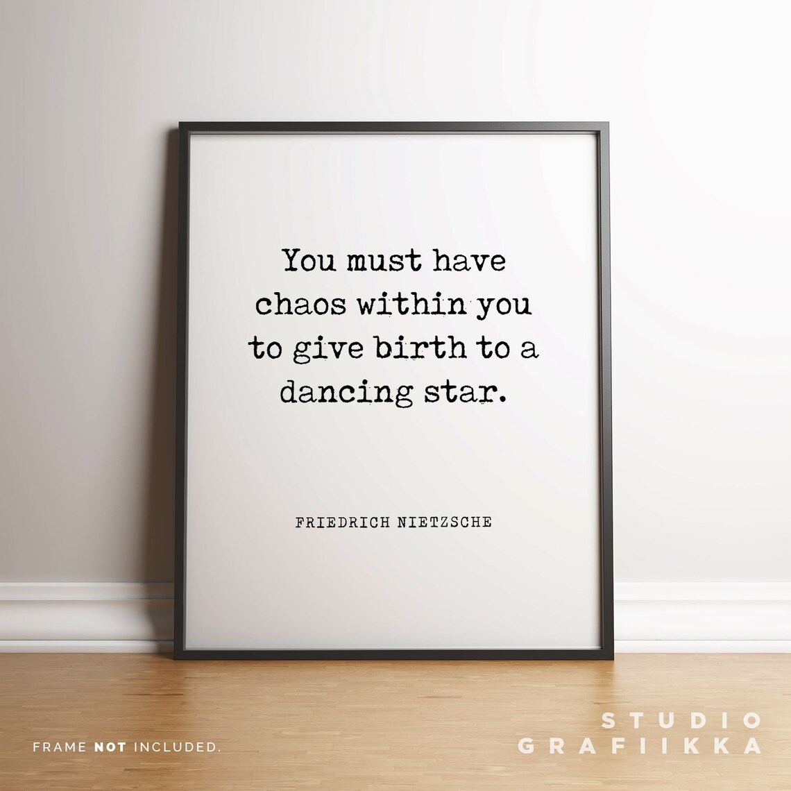 Nietzsche Chaos Within You Dancing Star Minimalist Quote Art Print - Image 3