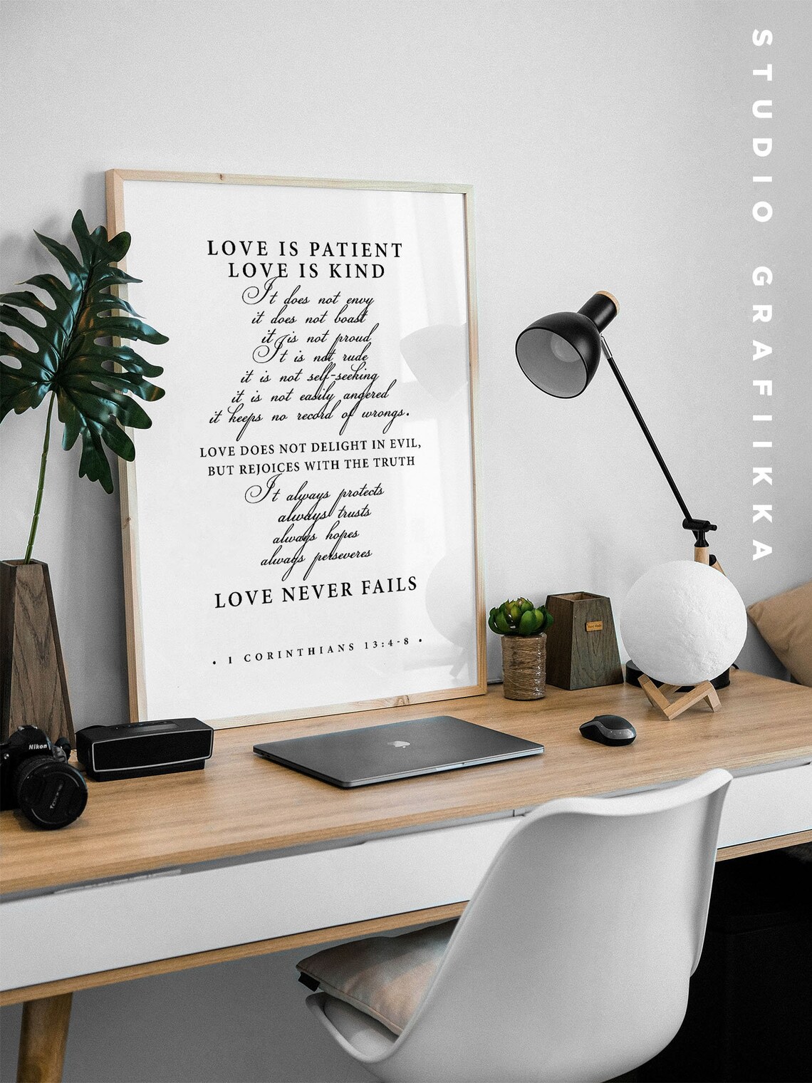 1 Corinthians 134 8 Bible Verse, Minimalist Print - Image 3