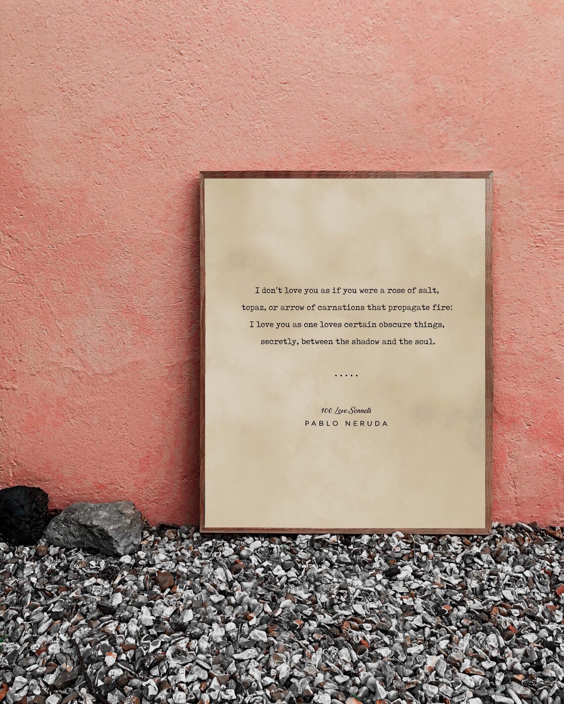 Pablo Neruda 100 Love Sonnets Rose of Salt Romantic Love Poster - Image 2