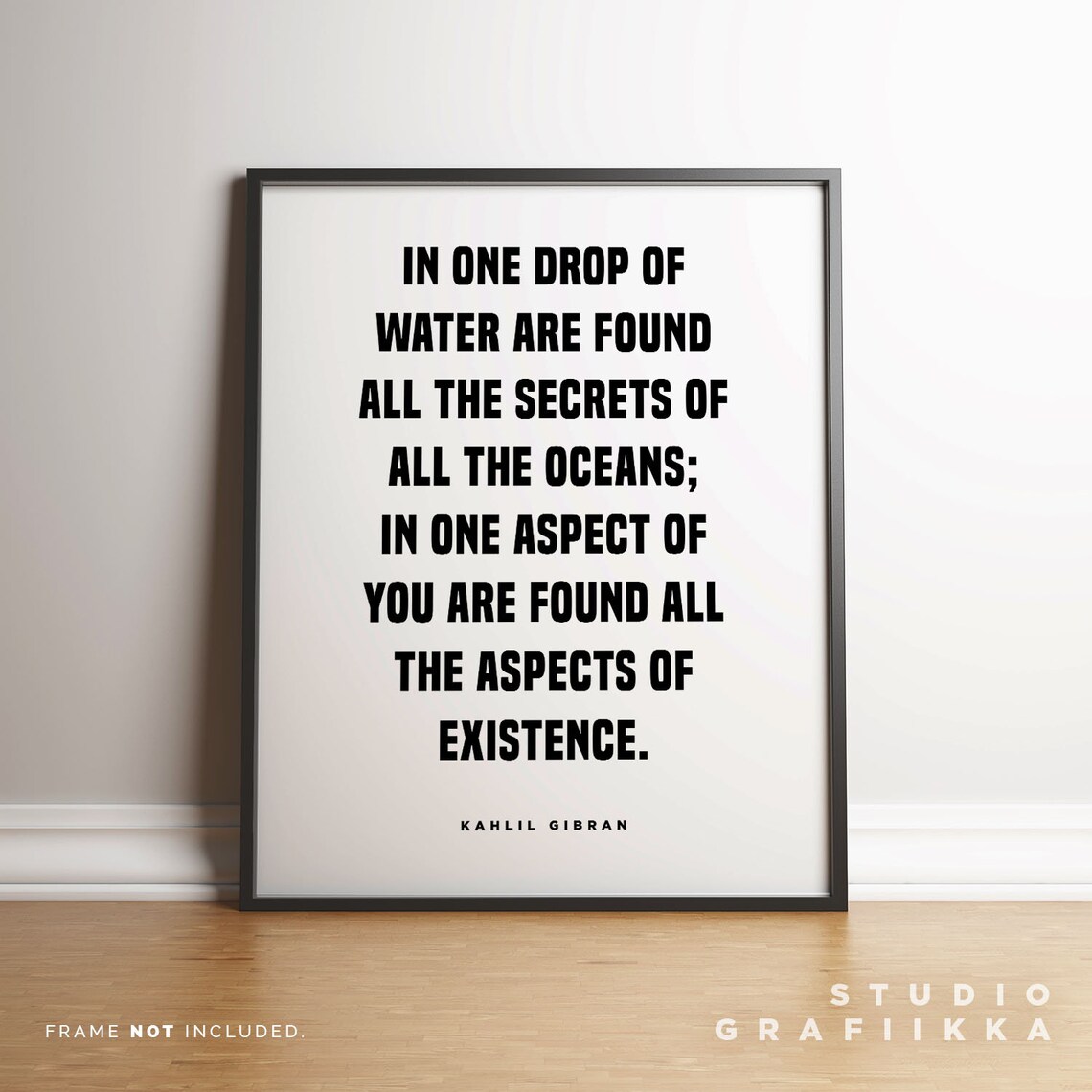 Kahlil Gibran In One Drop of Water Bold Caps Statement Poster - Image 3