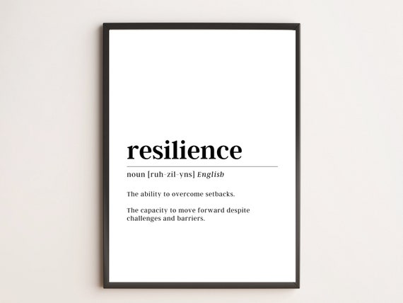 Resilience Definition Motivational Art Print