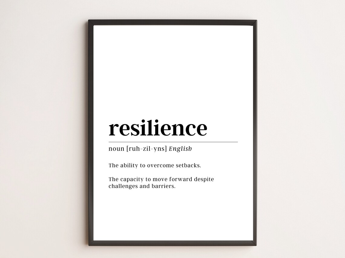 Resilience Definition Motivational Art Print