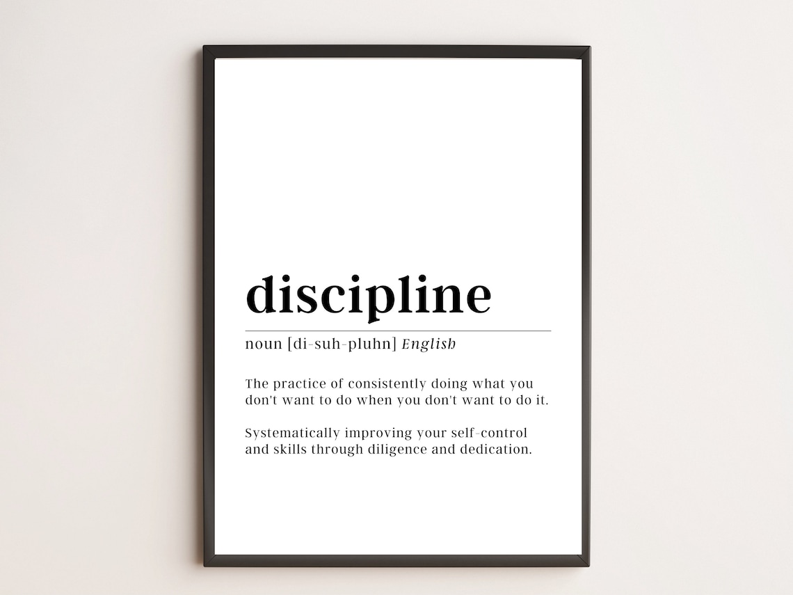 Discipline Definition Print Motivational Wall Art