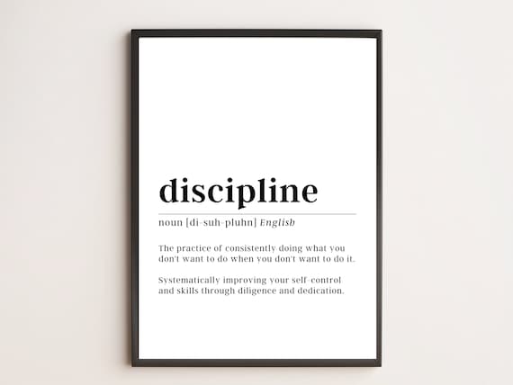Discipline Definition Print Motivational Wall Art