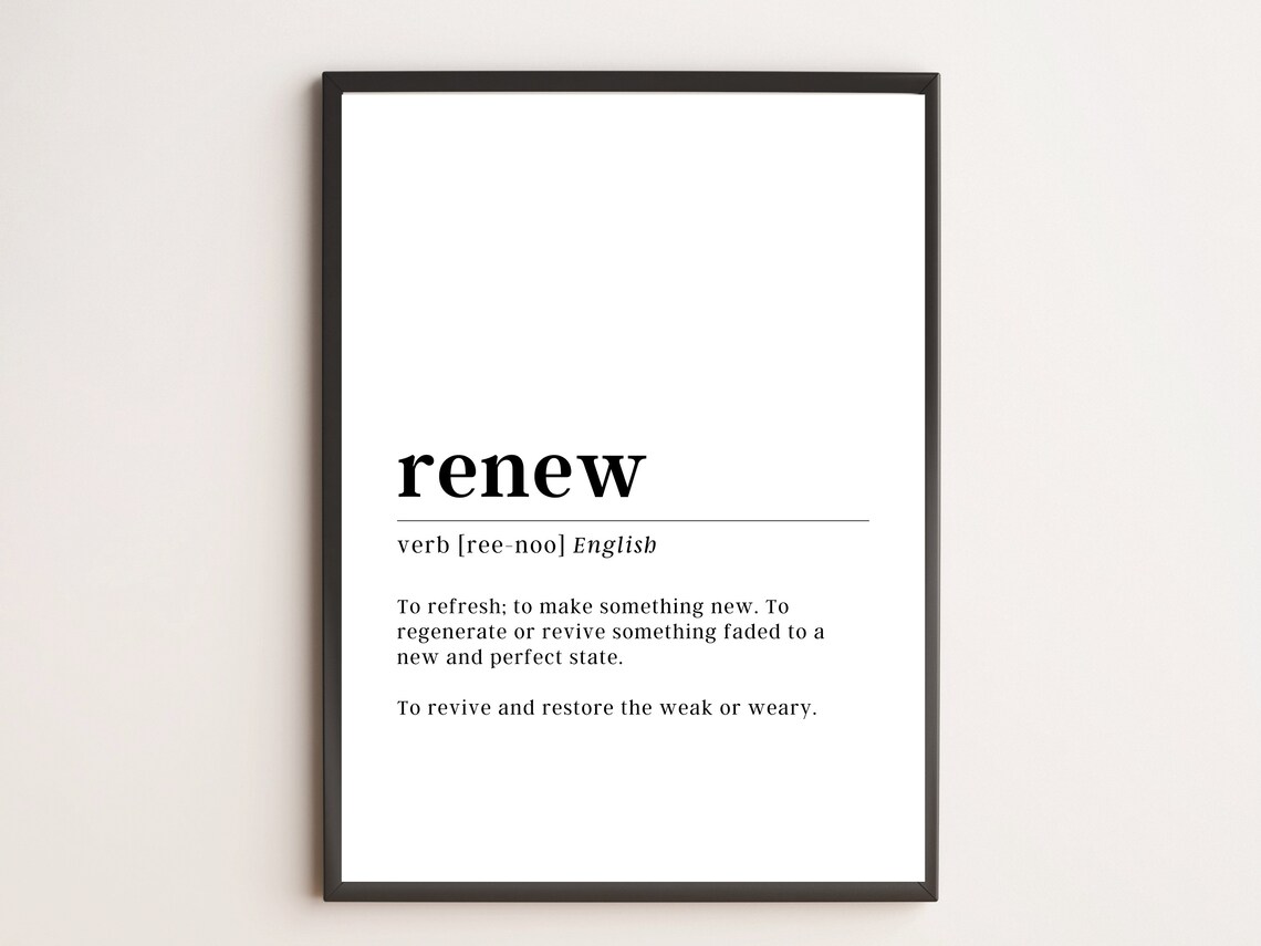 Renew Definition Print Motivational Wall Art