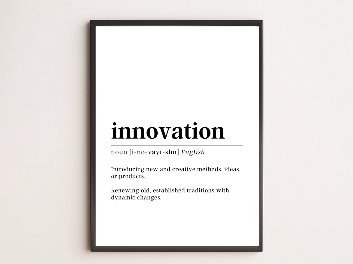 Innovation Definition Dictionary Style Creative Ideas Quote Poster