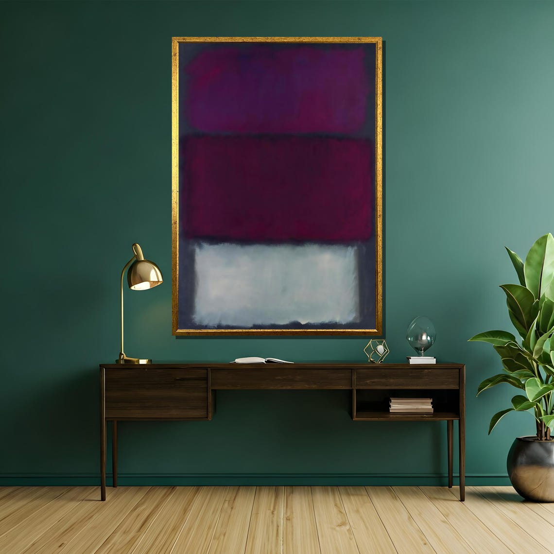 Plum Purple and Misty Gray Color Field Rothko Inspired Poster - Image 5