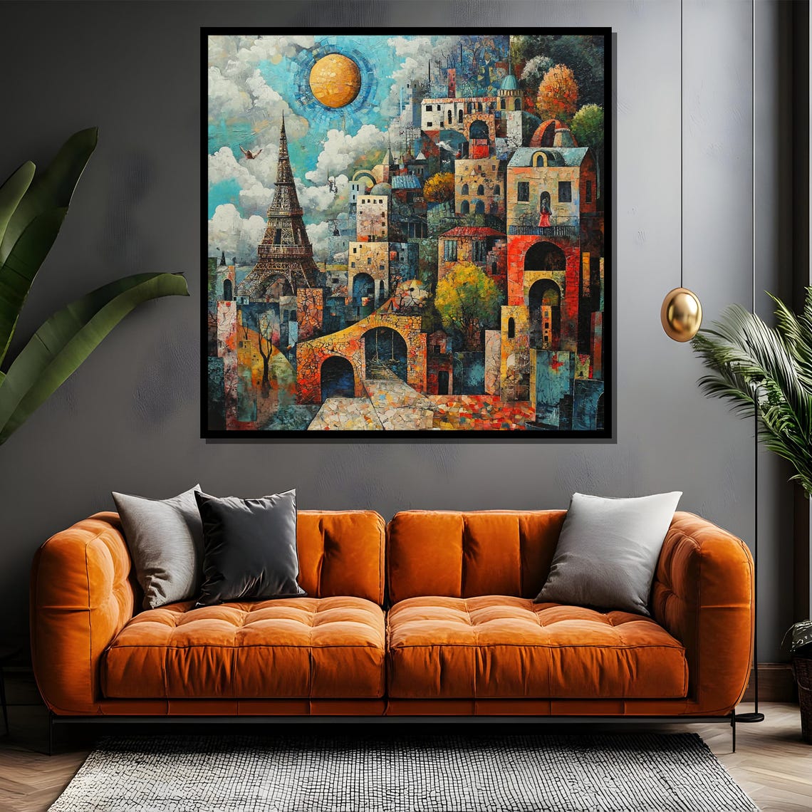 Eiffel Tower Paris Mosaic Fantasy Colorful Dream Cityscape Poster - Image 5