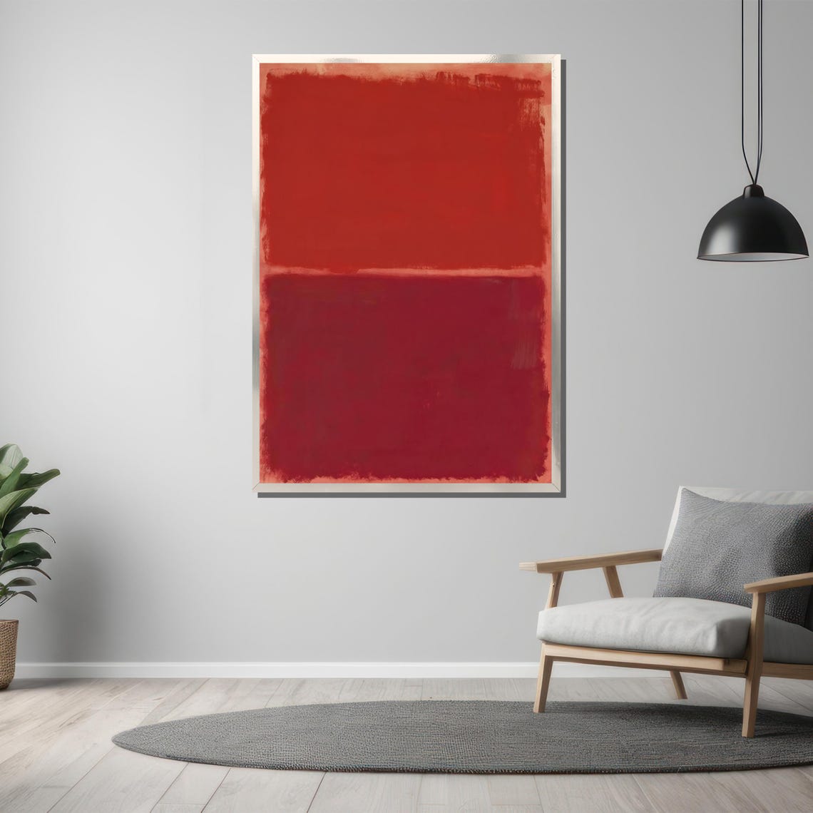Vibrant Red Mark Rothko Painting Bold Abstract Art Gift For Modern And Elegant Home Decor - Image 3
