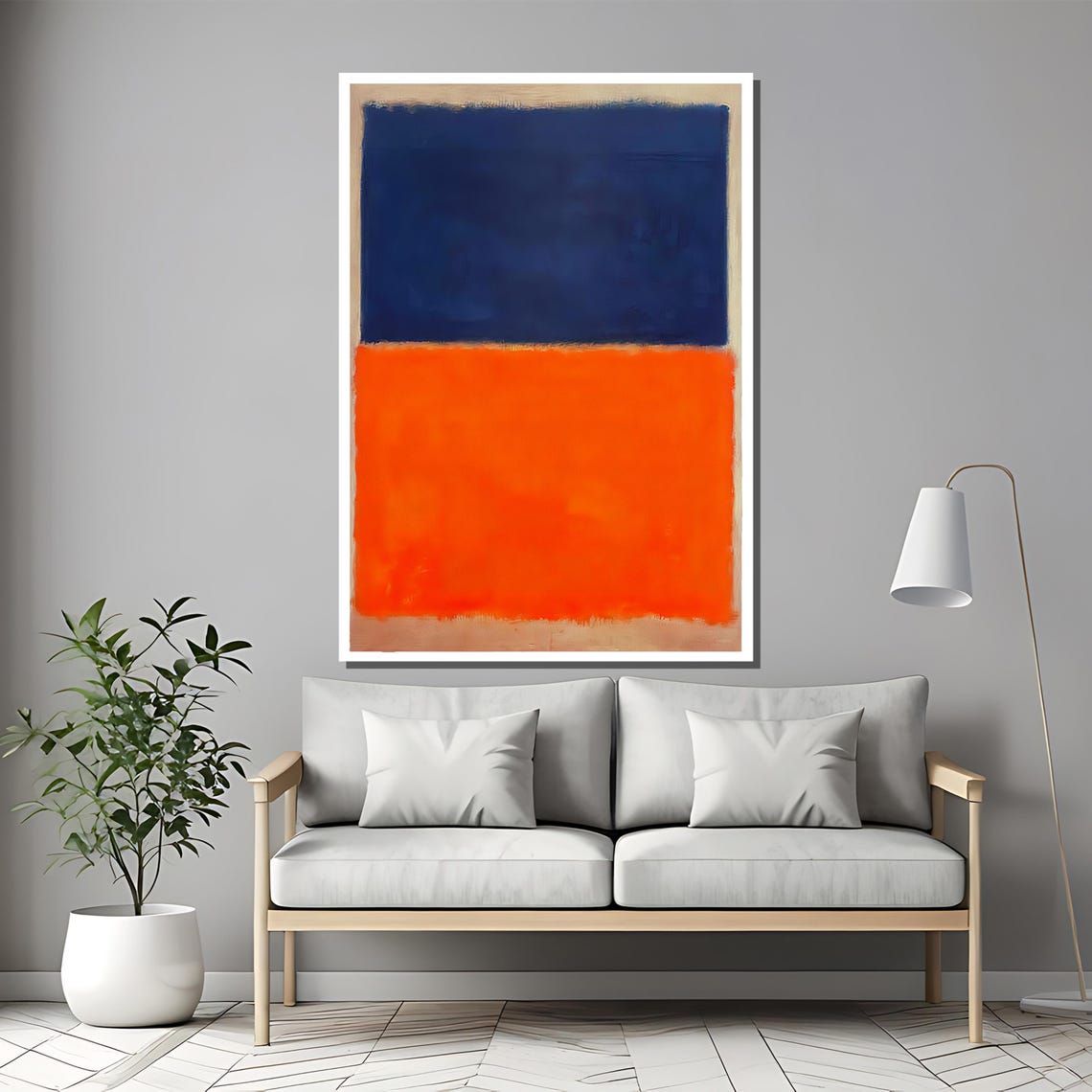 Mark Rothko Blue And Orange Painting Bold Abstract Art Gift For Contemporary Home Dcor Modern Wall Accent - Image 2