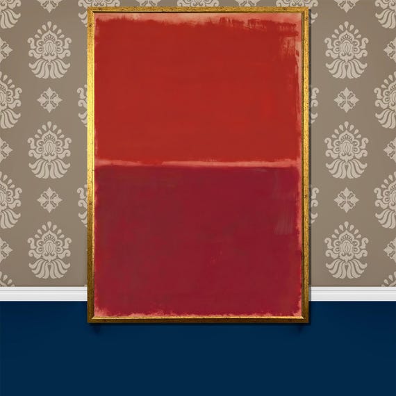 Vibrant Red Mark Rothko Painting Bold Abstract Art Gift For Modern And Elegant Home Decor