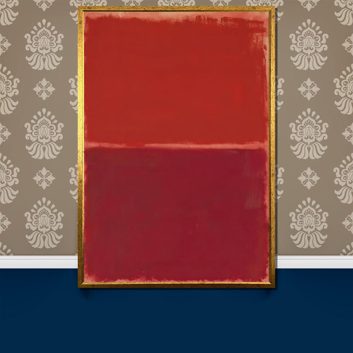 Vibrant Red Mark Rothko Painting Bold Abstract Art Gift For Modern And Elegant Home Decor