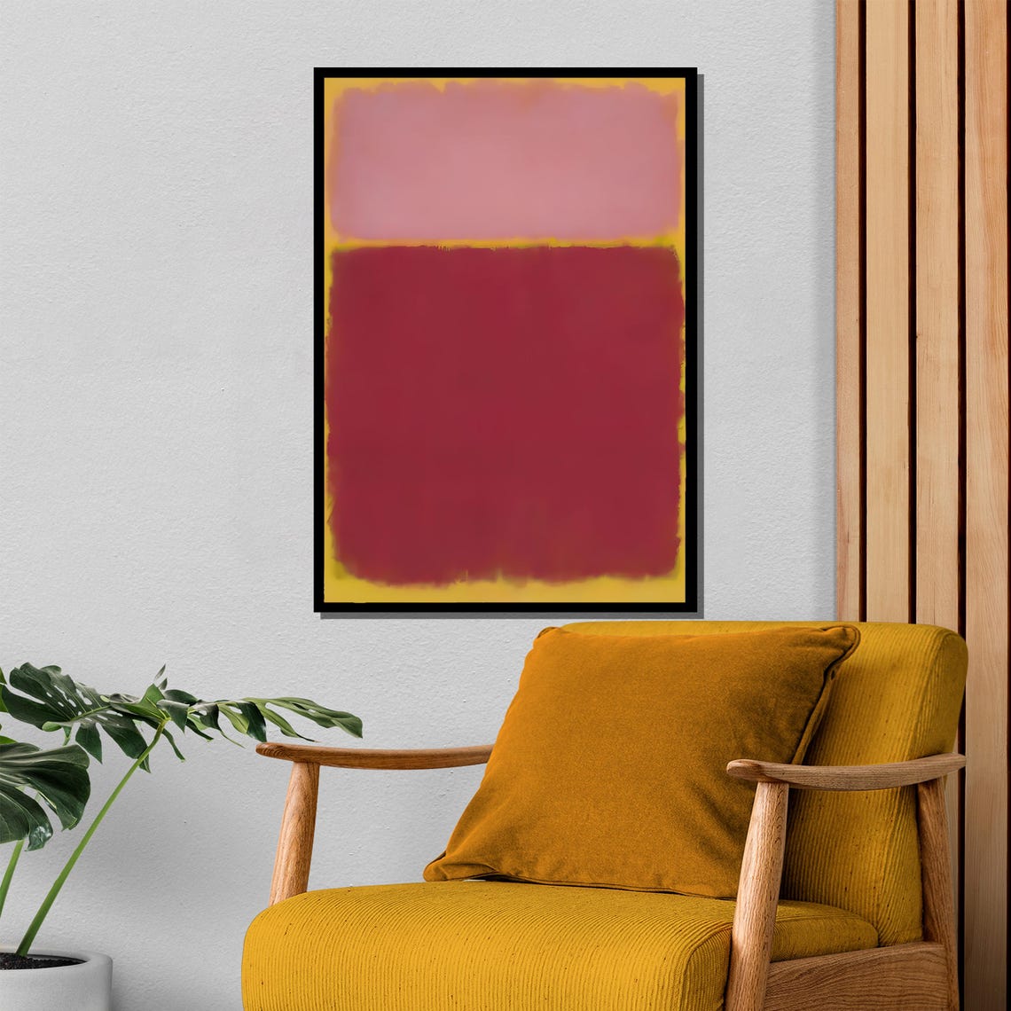 Rothko Style Pink And Deep Red Soft Color Field Abstract Poster - Image 4