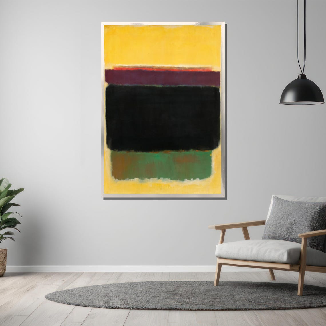 Mustard Yellow Black And Emerald Green Bold Color Block Poster - Image 3