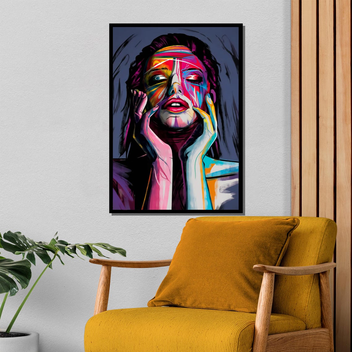Bold Colorful Expressionist Woman Portrait Abstract Face Poster - Image 4