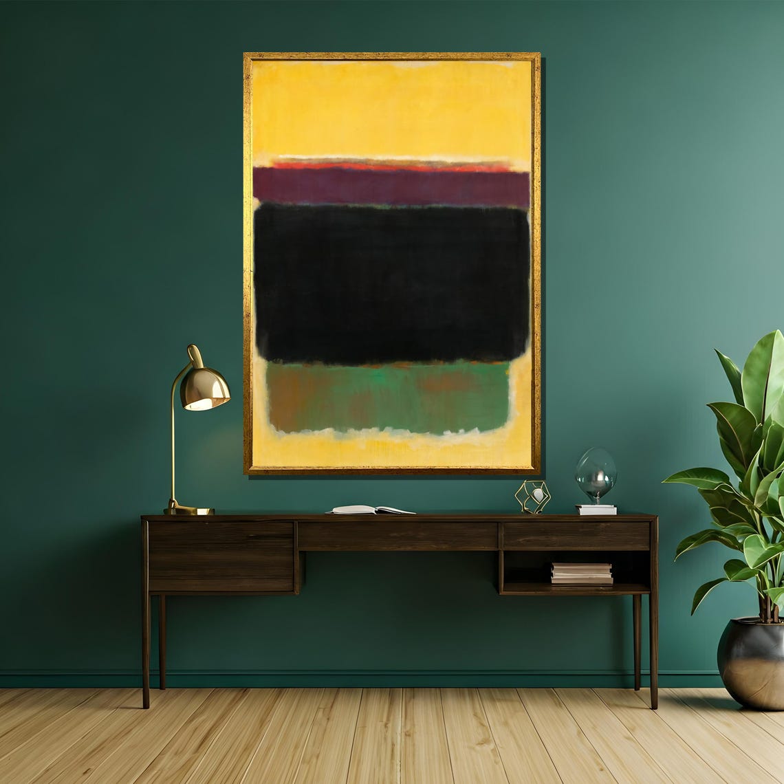 Mustard Yellow Black And Emerald Green Bold Color Block Poster - Image 5
