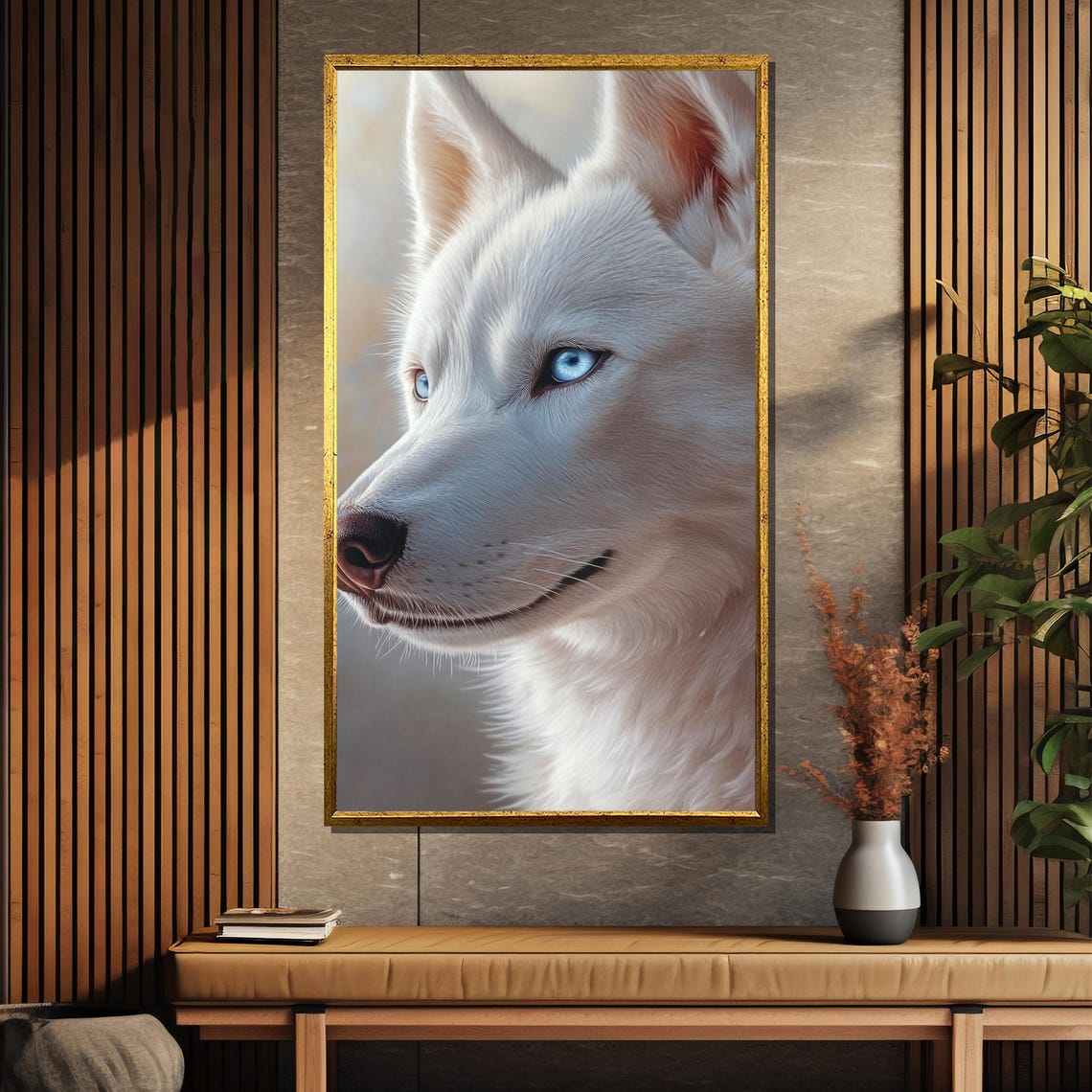 Arctic Blue White Husky Portrait With Piercing Blue Eyes Poster - Image 5
