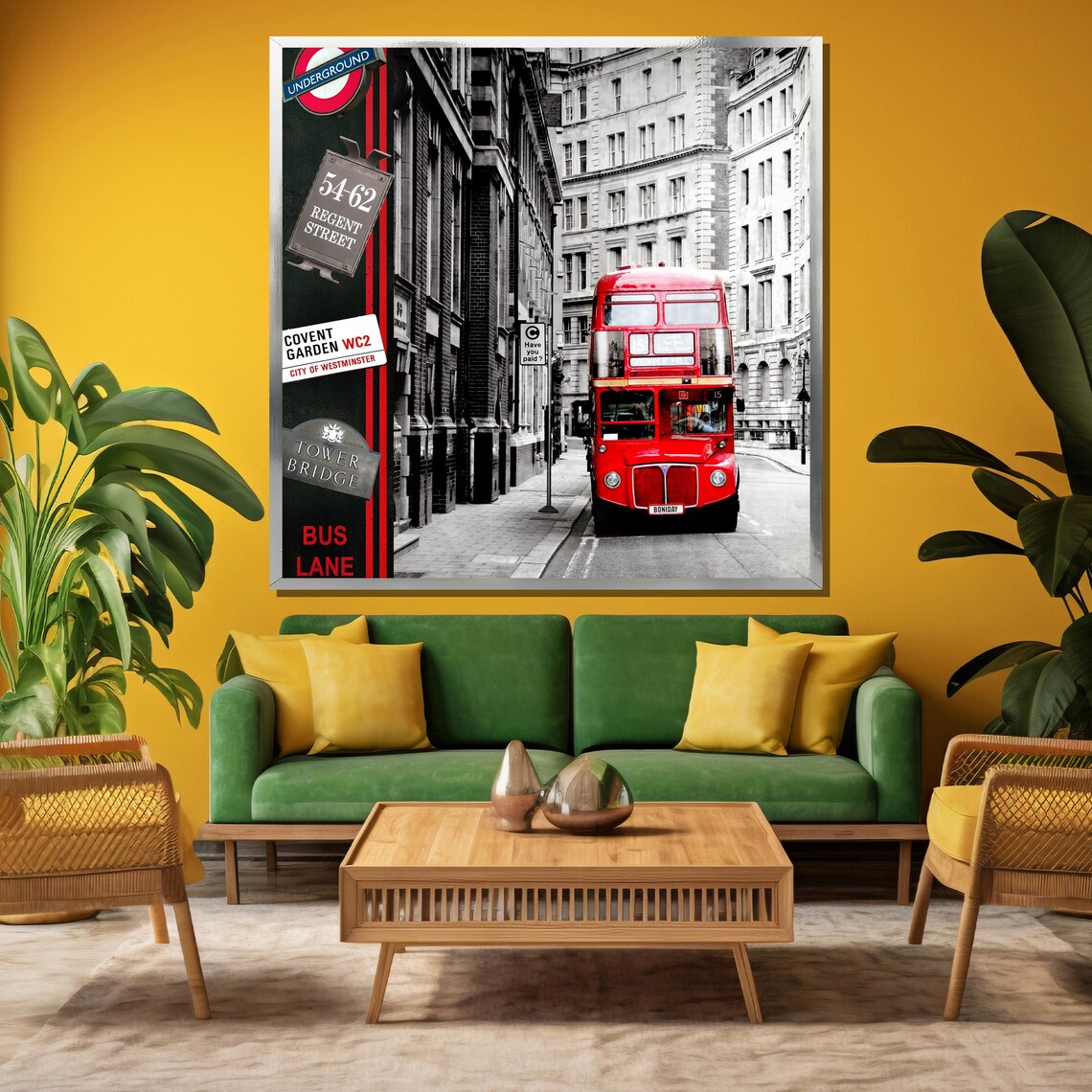 London Red Bus Regent Street Black White British Street Poster - Image 3